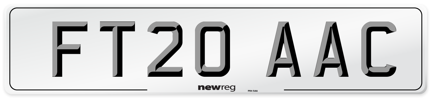 FT20 AAC Number Plate from New Reg
